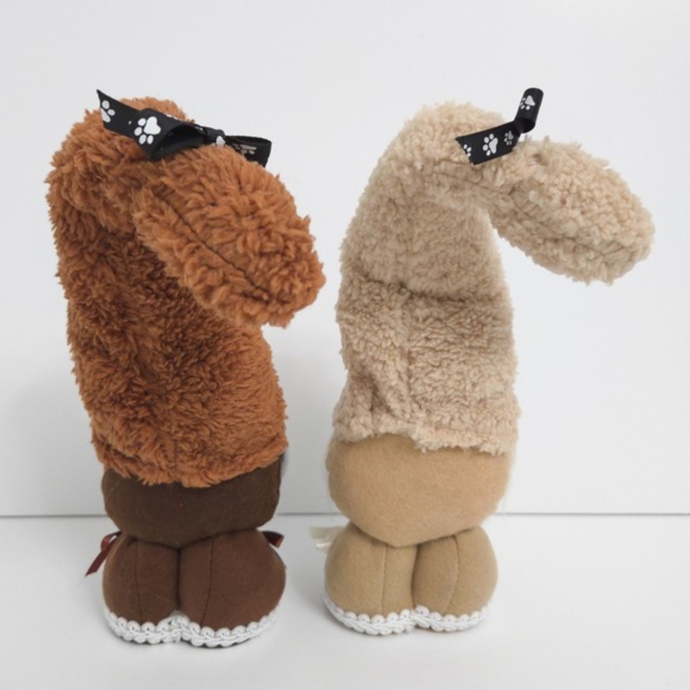 Dog Gnome Brown & Beige Plush Table Decor (Set of 2) - Picture 3 of 6